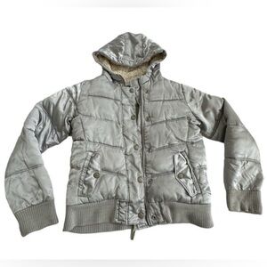 Old Navy Silver Winter Puff Coat girls size XL